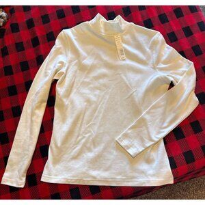 New Croft & Barrow Cream Mock Turtleneck Size Small Petite